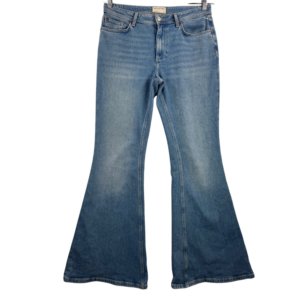 We The Free Love Bomb Flare Jeans 90s boho blue sz 30